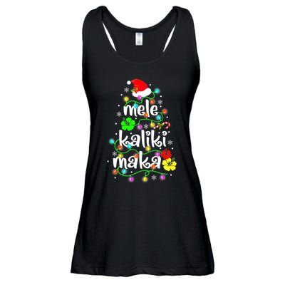 Mele Kalikimaka For Women Hawaiian Hawaii Christmas Ladies Essential Flowy Tank