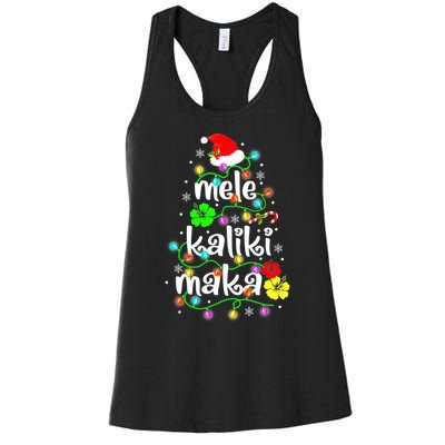 Mele Kalikimaka For Women Hawaiian Hawaii Christmas Women's Racerback Tank