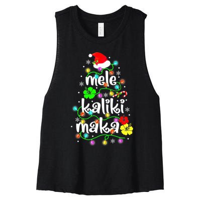 Mele Kalikimaka For Women Hawaiian Hawaii Christmas Women's Racerback Cropped Tank