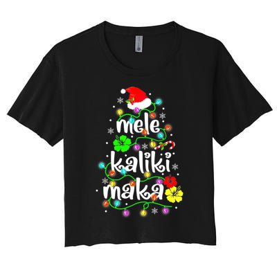 Mele Kalikimaka For Women Hawaiian Hawaii Christmas Women's Crop Top Tee