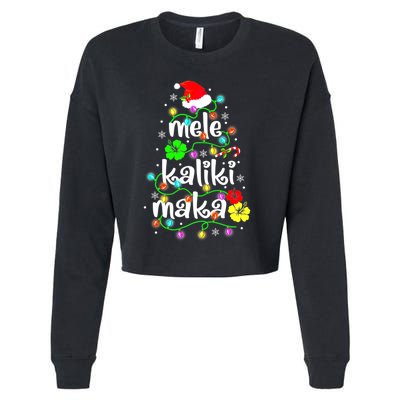 Mele Kalikimaka For Women Hawaiian Hawaii Christmas Cropped Pullover Crew