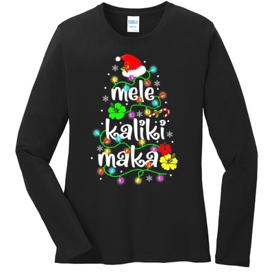 Mele Kalikimaka For Women Hawaiian Hawaii Christmas Ladies Long Sleeve Shirt