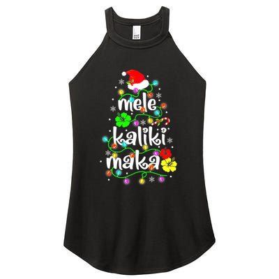 Mele Kalikimaka For Women Hawaiian Hawaii Christmas Women’s Perfect Tri Rocker Tank