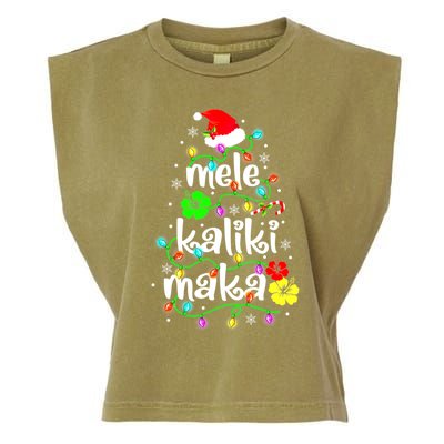 Mele Kalikimaka For Women Hawaiian Hawaii Christmas Garment-Dyed Women's Muscle Tee