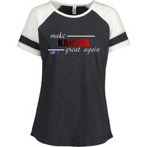 Make Kansas Great Again Enza Ladies Jersey Colorblock Tee