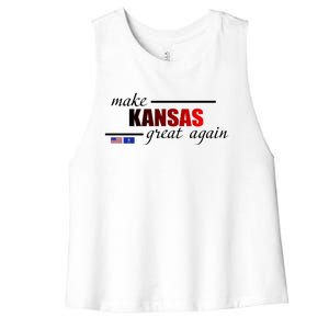 Make Kansas Great Again Women's Racerback Cropped Tank