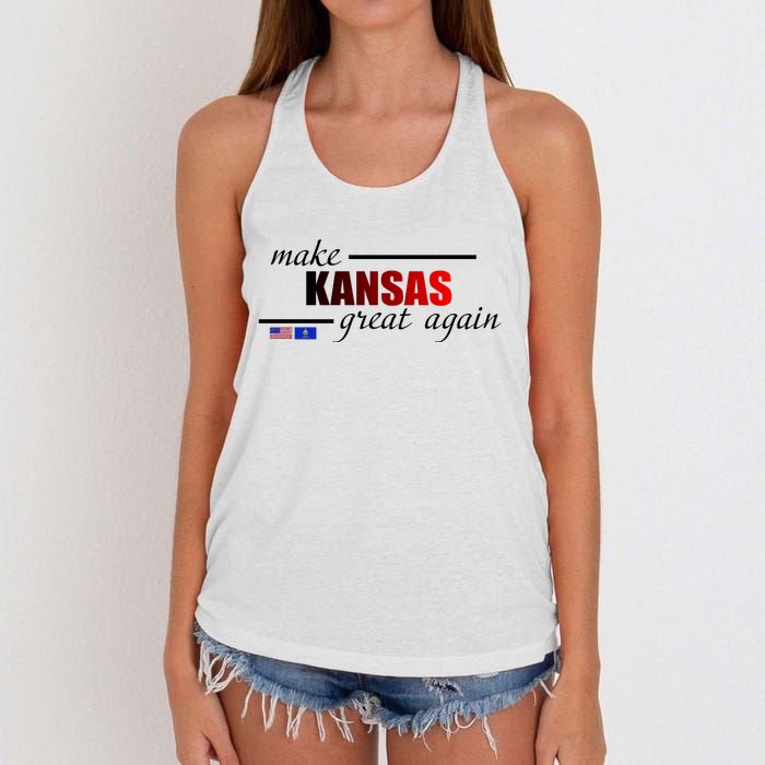 Make Kansas Great Again Women's Knotted Racerback Tank