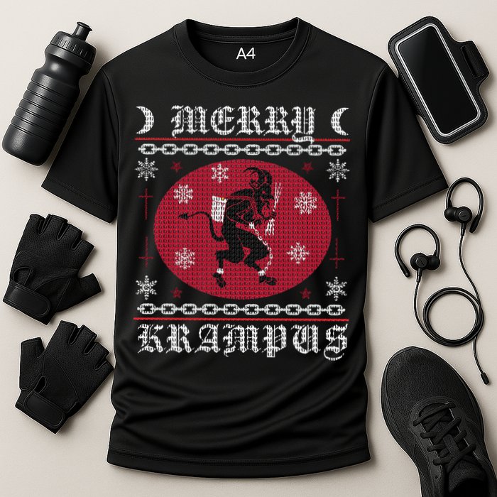 Merry Krampus. Goth Christmas Ugly Sweater. Krampus Xmas Performance Shirt