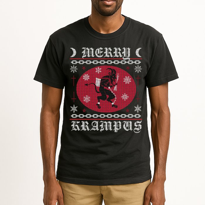 Merry Krampus. Goth Christmas Ugly Sweater. Krampus Xmas Tall T-Shirt
