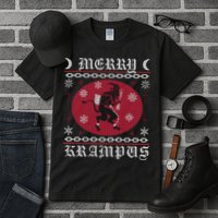 Merry Krampus. Goth Christmas Ugly Sweater. Krampus Xmas Tall T-Shirt