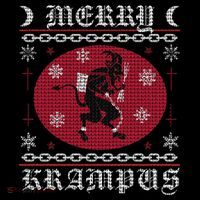 Merry Krampus. Goth Christmas Ugly Sweater. Krampus Xmas 7-Panel Snapback Hat