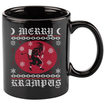 Merry Krampus. Goth Christmas Ugly Sweater. Krampus Xmas 11oz C Handle Ceramic Mug