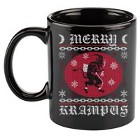 Merry Krampus. Goth Christmas Ugly Sweater. Krampus Xmas 11oz C Handle Ceramic Mug