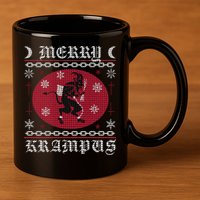 Merry Krampus. Goth Christmas Ugly Sweater. Krampus Xmas 11oz C Handle Ceramic Mug
