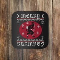 Merry Krampus. Goth Christmas Ugly Sweater. Krampus Xmas Coaster