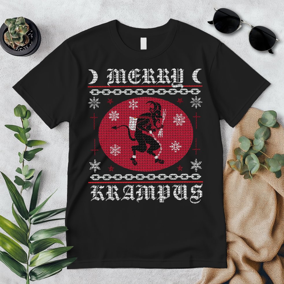 Merry Krampus. Goth Christmas Ugly Sweater. Krampus Xmas Premium T-Shirt