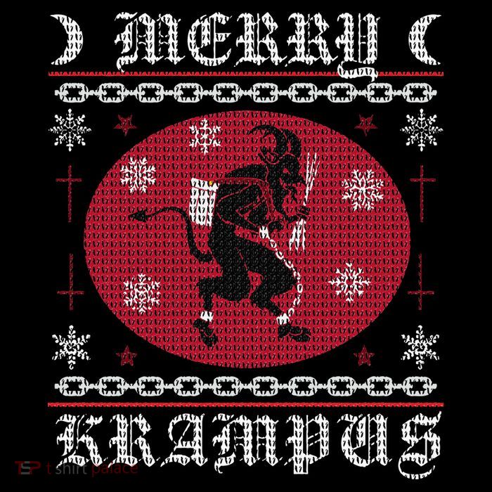 Merry Krampus. Goth Christmas Ugly Sweater. Krampus Xmas Tank Top