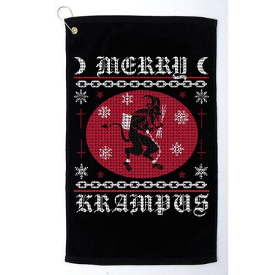 Merry Krampus. Goth Christmas Ugly Sweater. Krampus Xmas Golf Towel