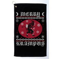 Merry Krampus. Goth Christmas Ugly Sweater. Krampus Xmas Golf Towel