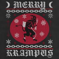 Merry Krampus. Goth Christmas Ugly Sweater. Krampus Xmas Golf Towel
