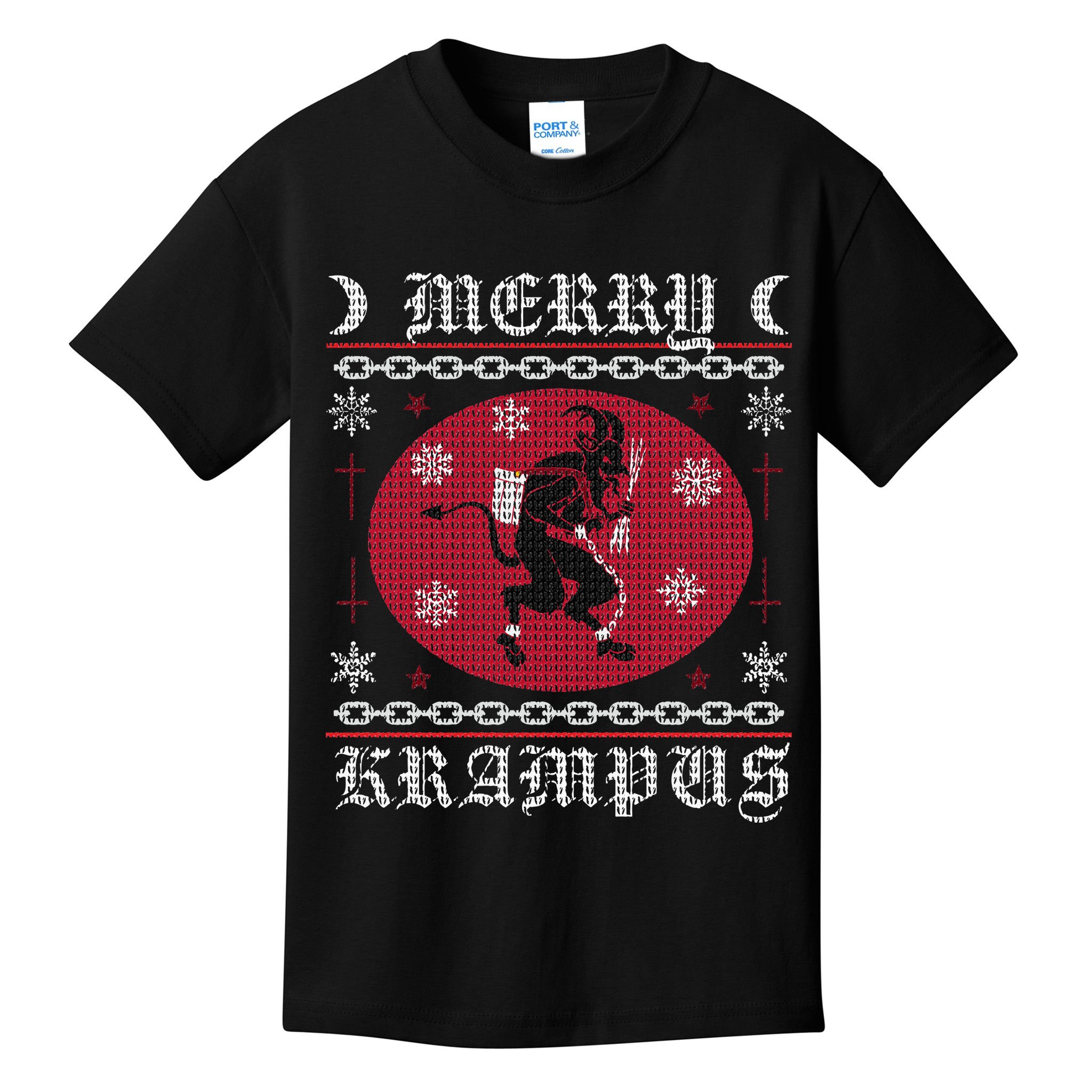 Merry Krampus. Goth Christmas Ugly Sweater. Krampus Xmas Kids T-Shirt