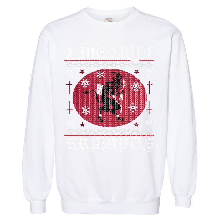 Merry Krampus. Goth Christmas Ugly Sweater. Krampus Xmas Garment-Dyed Sweatshirt