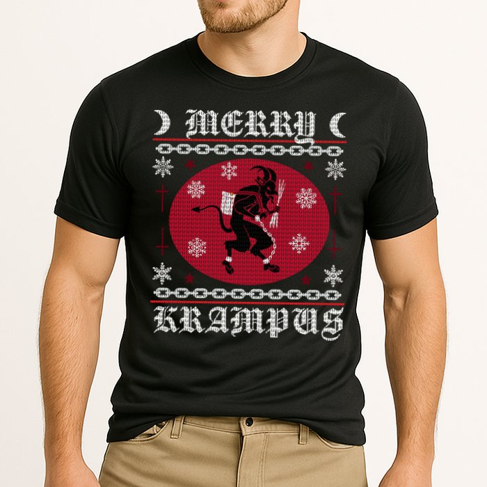 Merry Krampus Goth Christmas Ugly Sweater Krampus Xmas Great Gift Cooling Performance Crew T-Shirt