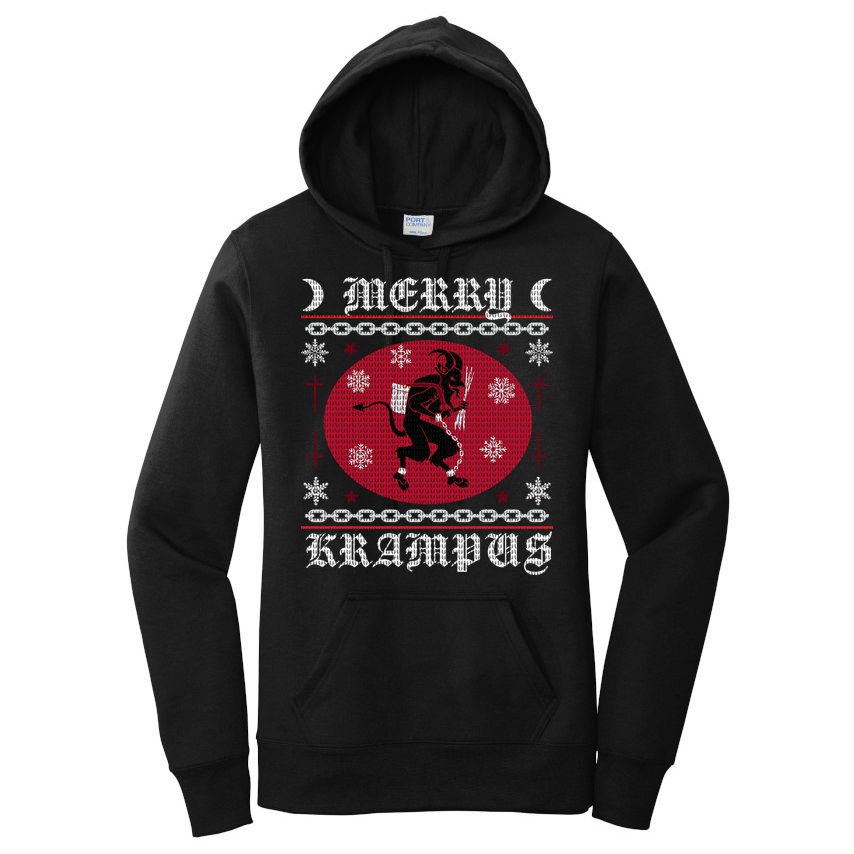 Merry Krampus Goth Christmas Ugly Sweater Krampus Xmas Great Gift Women's Pullover Hoodie