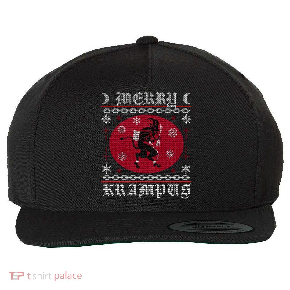 Merry Krampus Goth Christmas Ugly Sweater Krampus Xmas Great Gift Wool Snapback Cap