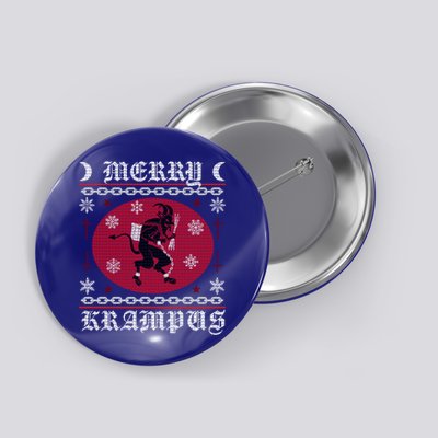 Merry Krampus Goth Christmas Ugly Sweater Krampus Xmas Great Gift Button