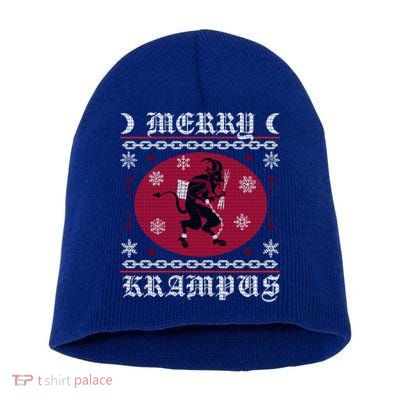 Merry Krampus Goth Christmas Ugly Sweater Krampus Xmas Great Gift Short Acrylic Beanie