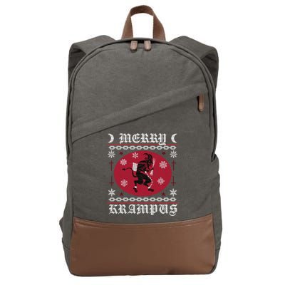 Merry Krampus Goth Christmas Ugly Sweater Krampus Xmas Great Gift Cotton Canvas Backpack