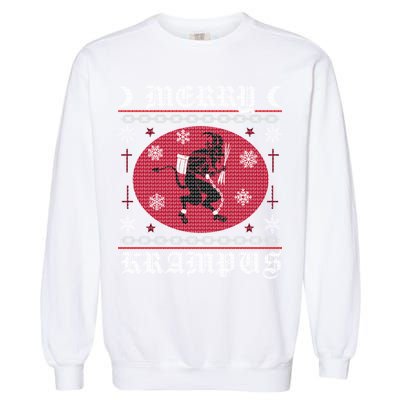 Merry Krampus Goth Christmas Ugly Sweater Krampus Xmas Great Gift Garment-Dyed Sweatshirt