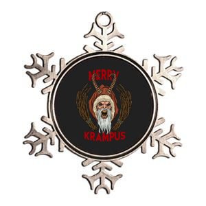 Merry Krampus Goth Christmas Horror Xmas Metallic Star Ornament