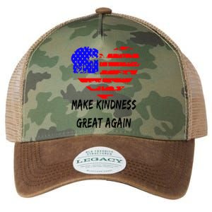 Make Kindness Great Again Distressed Flag Heart Meaningful Gift Legacy Tie Dye Trucker Hat