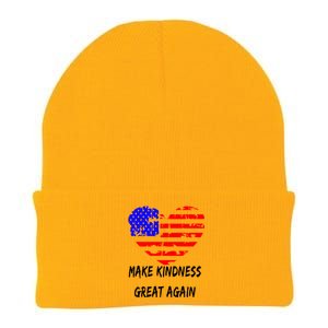 Make Kindness Great Again Distressed Flag Heart Meaningful Gift Knit Cap Winter Beanie