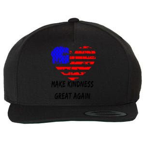 Make Kindness Great Again Distressed Flag Heart Meaningful Gift Wool Snapback Cap