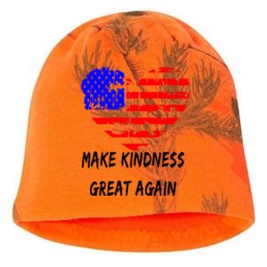 Make Kindness Great Again Distressed Flag Heart Meaningful Gift Kati - Camo Knit Beanie