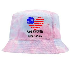 Make Kindness Great Again Distressed Flag Heart Meaningful Gift Tie-Dyed Bucket Hat