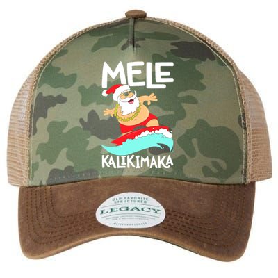 Mele Kalikimaka Hawaiian Christmas Hawaii Surfing Santa Legacy Tie Dye Trucker Hat