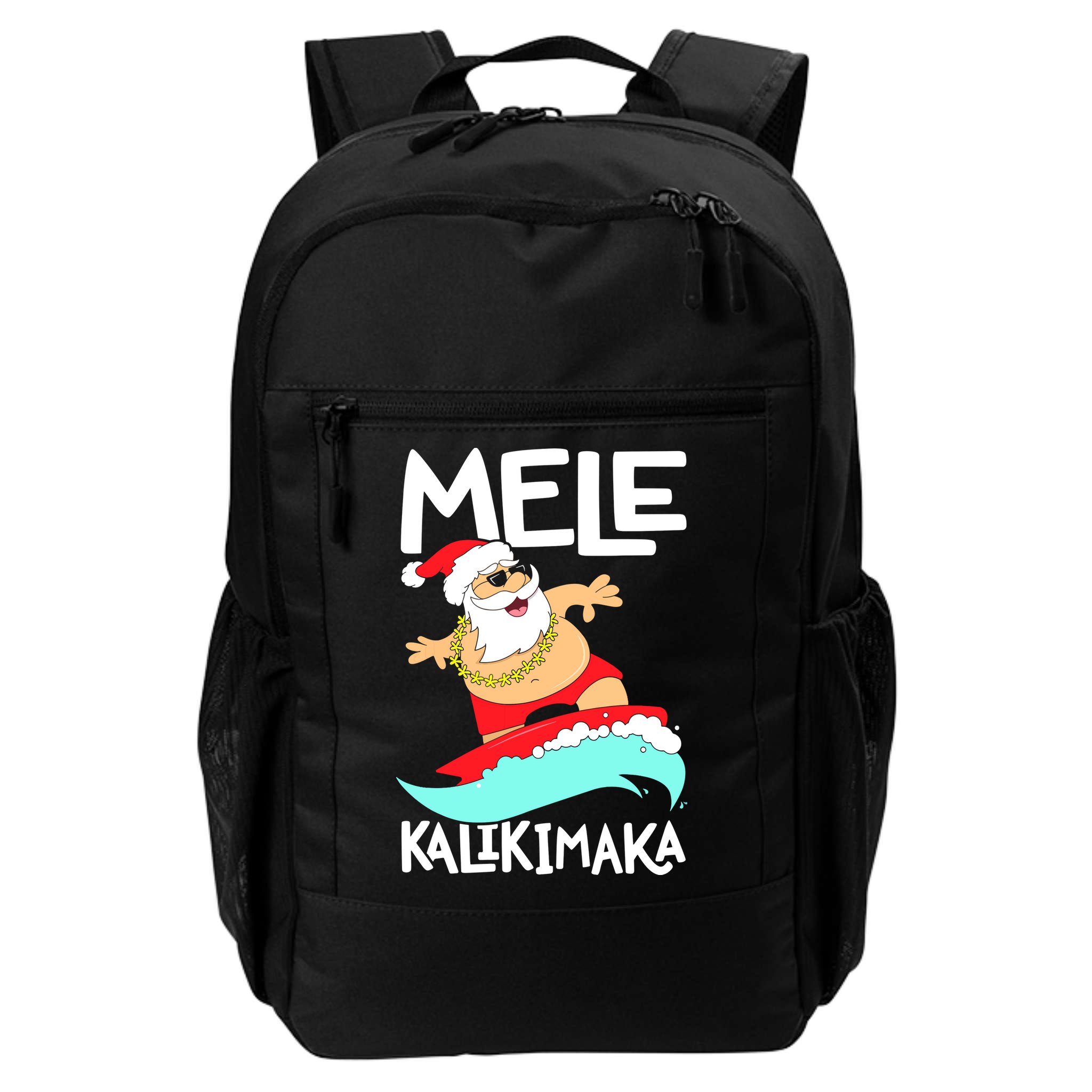 Mele Kalikimaka Hawaiian Christmas Hawaii Surfing Santa Backpack