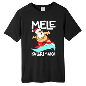 Mele Kalikimaka Hawaiian Christmas Hawaii Surfing Santa Tall Fusion ChromaSoft Performance T-Shirt