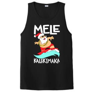 Mele Kalikimaka Hawaiian Christmas Hawaii Surfing Santa PosiCharge Competitor Tank