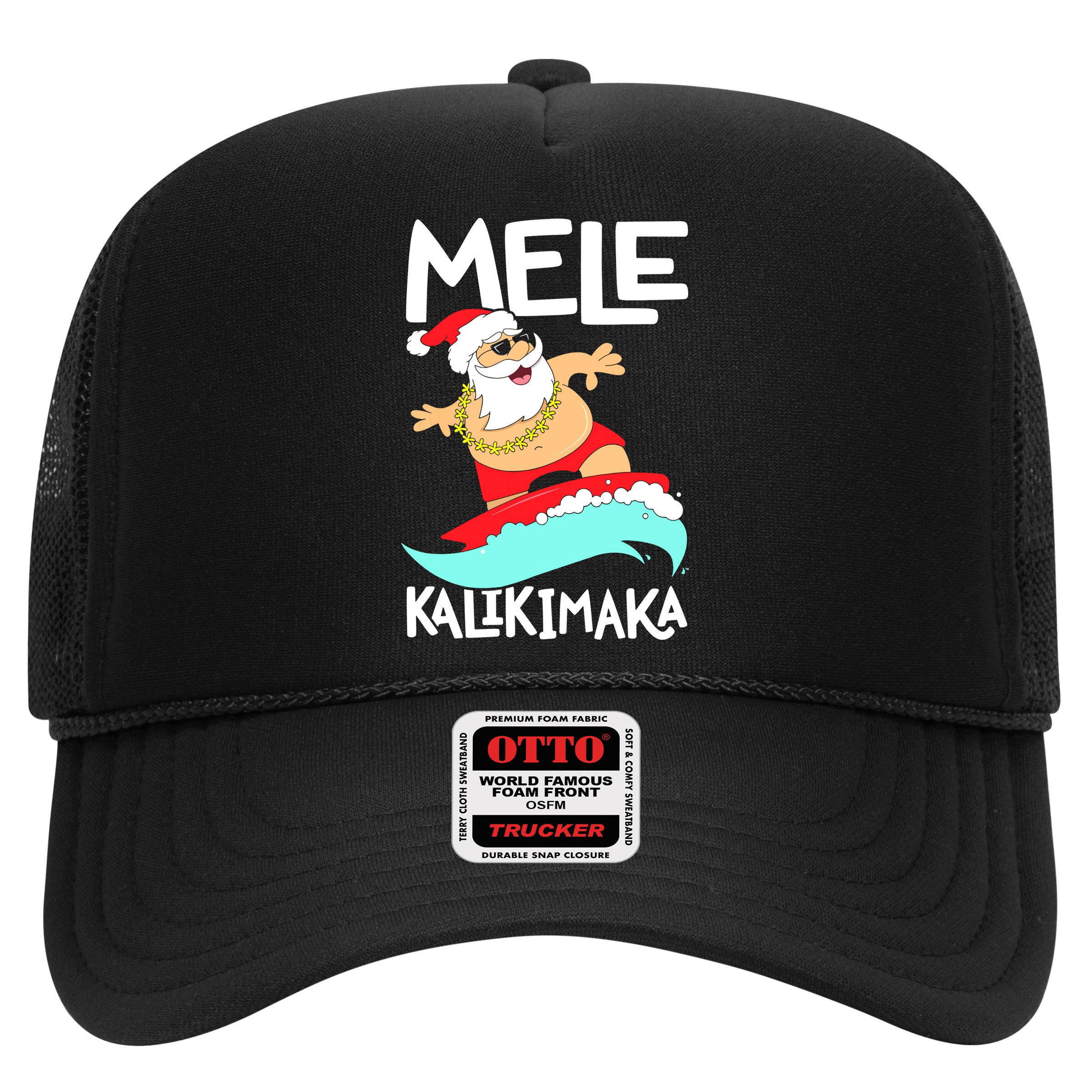 Mele Kalikimaka Hawaiian Christmas Hawaii Surfing Santa Hat