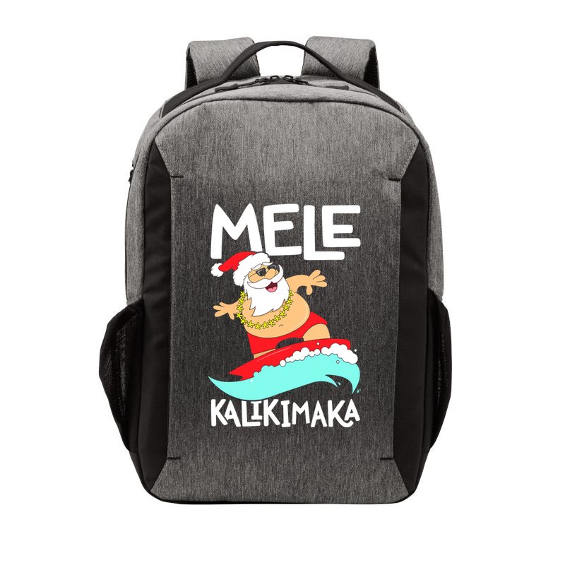 Mele Kalikimaka Hawaiian Christmas Hawaii Surfing Santa Vector Backpack