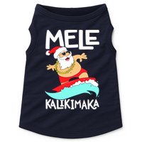 Mele Kalikimaka Hawaiian Christmas Hawaii Surfing Santa Doggie Tank