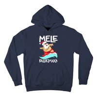 Mele Kalikimaka Hawaiian Christmas Hawaii Surfing Santa Hoodie