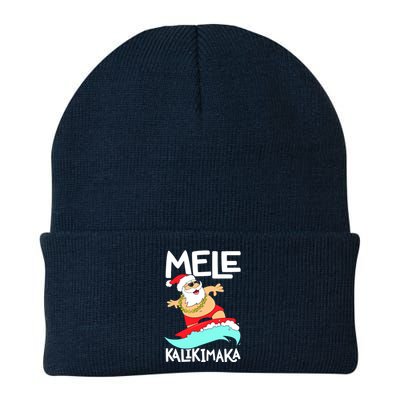 Mele Kalikimaka Hawaiian Christmas Hawaii Surfing Santa Knit Cap Winter Beanie