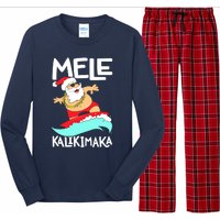 Mele Kalikimaka Hawaiian Christmas Hawaii Surfing Santa Long Sleeve Pajama Set