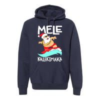 Mele Kalikimaka Hawaiian Christmas Hawaii Surfing Santa Premium Hoodie